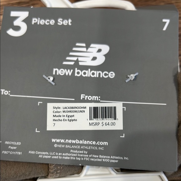 New Balance Kids Matching Set in Tan - Picture 4 of 4